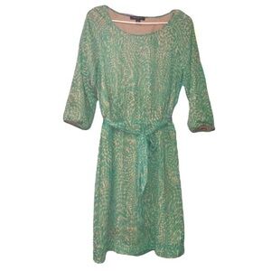 Banana republic graphic flowy waisttie lined dress